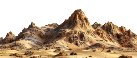 Dramatic desert mountain range, cut out - stock .. png