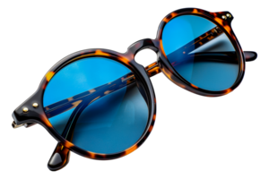 Blue mirrored sunglasses, cut out - stock .. png