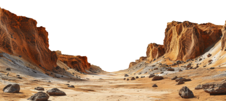 Sandy peaks of desert landscape, cut out - stock .. png