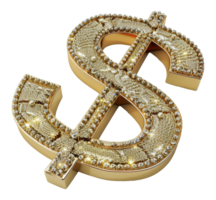 ein Gold Dollar mit Diamanten auf es - - Lager .. png