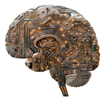 Detailed cybernetic head with intricate mechanical design on transparent background - stock . png