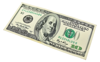 A 100 dollar bill with a green stripe on it - stock .. png