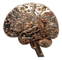 Detailed cybernetic head with intricate mechanical design on transparent background - stock . png