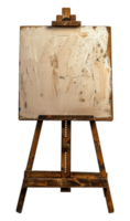 Artist's easel with white paint texture, cut out - stock .. png