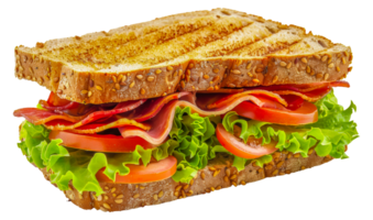 A sandwich with ham, lettuce, and tomato - stock .. png