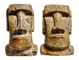 close of two Moai, cut out - stock . png