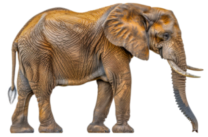 A large elephant with a long trunk - stock .. png