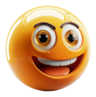 sorridente emoji com grande olhos dentro 3d, cortar Fora - estoque .. png