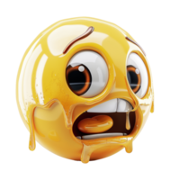 3D illustration of crying yellow emoji, cut out - stock .. png