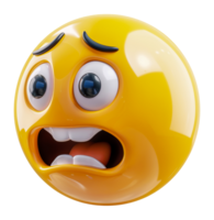 3d digital arte do bocejando amarelo emoji, cortar Fora - estoque .. png