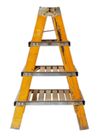 Yellow industrial step ladder, cut out - stock .. png