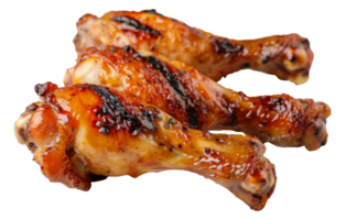 Three pieces of chicken are grilled and sitting - stock .. png