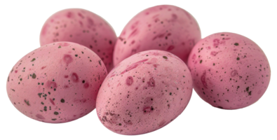 A group of pink eggs with black spots - stock .. png