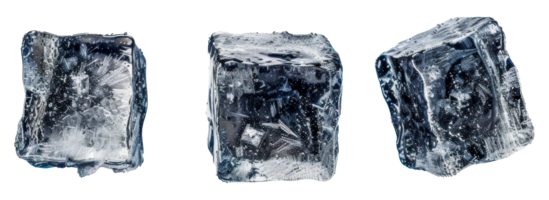 Trois cubes de la glace sont montré - Stock .. png