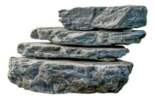 Stacked slate stone slabs isolated, cut out - stock .. png