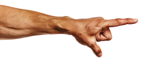 A hand pointing to the right - stock .. png