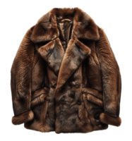 Luxury brown fur coat, cut out - stock .. png