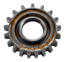 Rusty mechanical gear, cut out - stock .. png