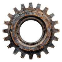 Rusty mechanical gear, cut out - stock .. png