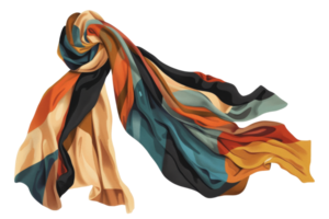 A colorful scarf is blowing in the wind - stock .. png