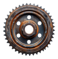 Rusty mechanical gear, cut out - stock .. png
