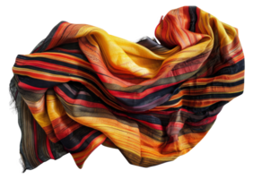 A colorful scarf with black and yellow stripes - stock .. png