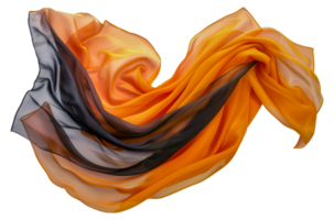 un' colorato sciarpa con nero e arancia strisce - azione .. png