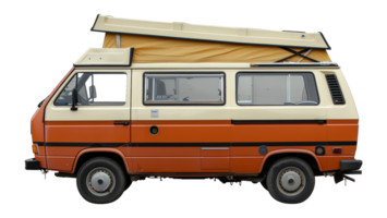 retro oranje camper busje met pop-up, besnoeiing uit - voorraad . png