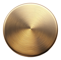 Polished golden metal plate with circular texture on transparent background - stock .. png