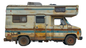 Classic beige camper van, cut out - stock .. png