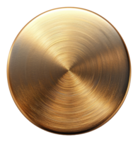 Polished golden metal plate with circular texture on transparent background - stock .. png