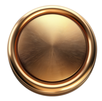 Radiant gold metal disc with reflective surface on transparent background - stock .. png