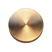 Polished golden metal plate with circular texture on transparent background - stock .. png