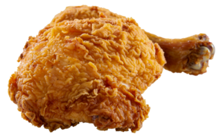 A piece of fried chicken with a crispy skin - stock .. png
