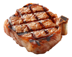 Grilled pork chop on transparent background - stock .. png