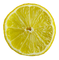 A close up of a lemon slice with the peel showing - stock . png