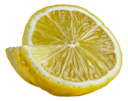 een plak van citroen is getoond met haar Pel nog steeds gehecht - voorraad .. png