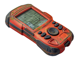 Worn handheld GPS device with screen, cut out - stock . png