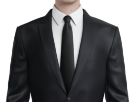 uma homem vestindo uma Preto terno e uma branco camisa com uma Preto gravata - estoque .. png