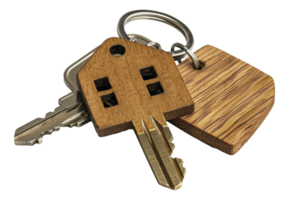 A key with a house on it is on top of another key - stock .. png