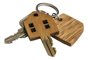 A key with a house on it is on top of another key - stock .. png