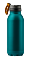 blaugrün isoliert Flasche mit Orange handhaben, Schnitt aus - - Lager . png