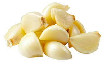A pile of white garlic cloves - stock .. png