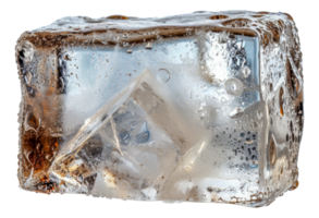 A large ice cube with a clear surface - stock .. png