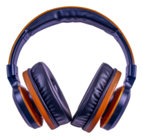A pair of headphones with a black and orange strap - stock .. png