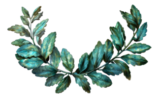 Vibrant green laurel leaves, cut out - stock .. png