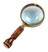 Vintage magnifying glass, cut out - stock . png