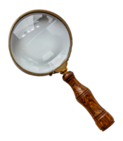 Vintage magnifying glass, cut out - stock . png