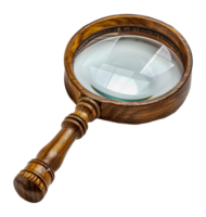 Vintage magnifying glass, cut out - stock . png