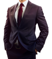 A man in a suit and tie is wearing a red tie - stock .. png